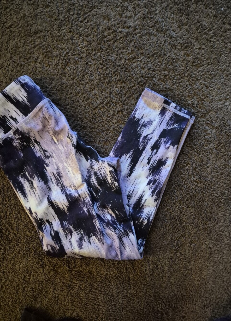 Reebok Black & White Abstract Print Le⅝ggings